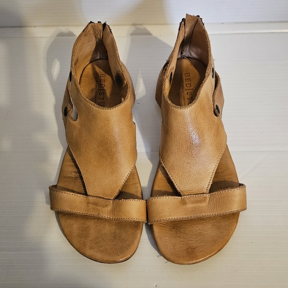 Bed Stu Soto Flat Ankle Sandals Women’s 9 – Tan Rustic Leather Lagenlook - Picture 2 of 12